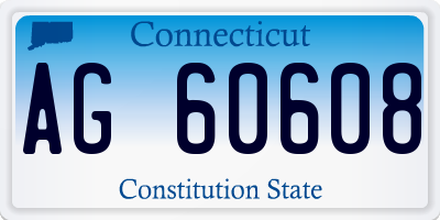 CT license plate AG60608