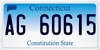 CT license plate AG60615