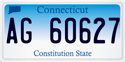 CT license plate AG60627