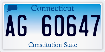 CT license plate AG60647
