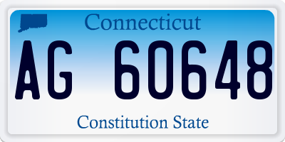 CT license plate AG60648