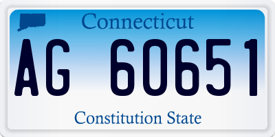 CT license plate AG60651