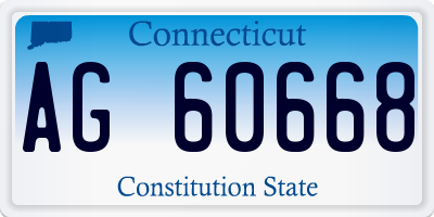 CT license plate AG60668