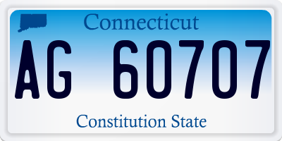 CT license plate AG60707