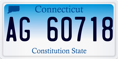 CT license plate AG60718