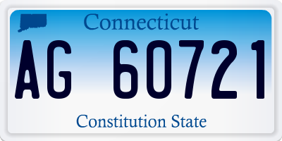 CT license plate AG60721