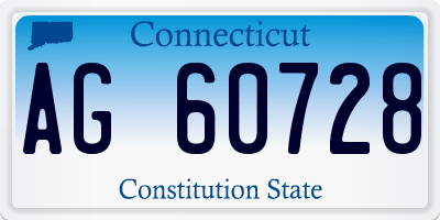 CT license plate AG60728