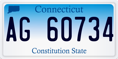 CT license plate AG60734