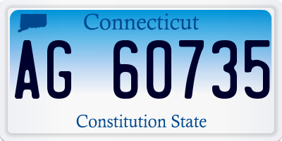 CT license plate AG60735