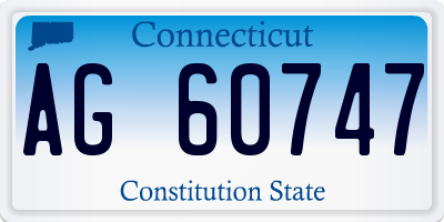 CT license plate AG60747