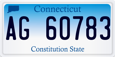 CT license plate AG60783