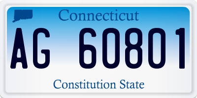 CT license plate AG60801