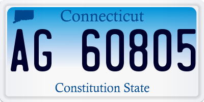 CT license plate AG60805