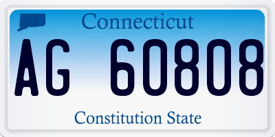 CT license plate AG60808