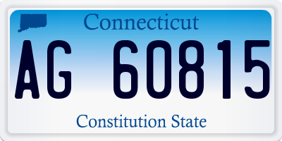 CT license plate AG60815