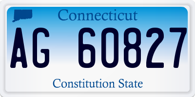 CT license plate AG60827