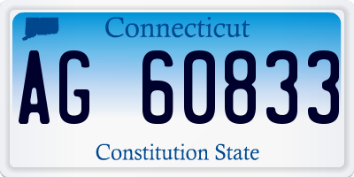 CT license plate AG60833
