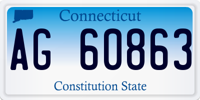 CT license plate AG60863