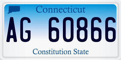 CT license plate AG60866