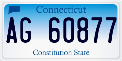 CT license plate AG60877