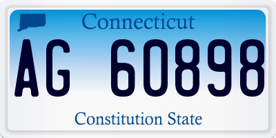 CT license plate AG60898