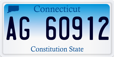 CT license plate AG60912