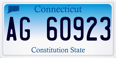 CT license plate AG60923