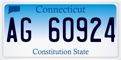 CT license plate AG60924