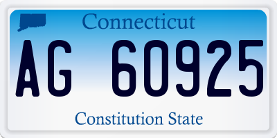 CT license plate AG60925
