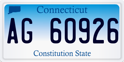 CT license plate AG60926