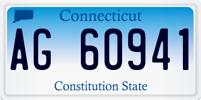 CT license plate AG60941