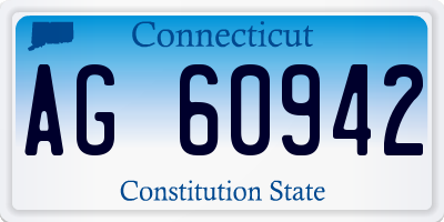 CT license plate AG60942