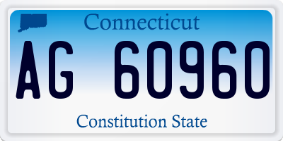 CT license plate AG60960