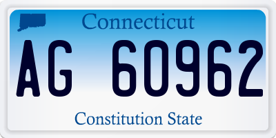 CT license plate AG60962