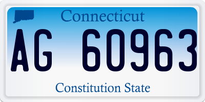 CT license plate AG60963