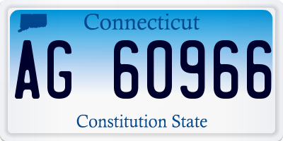 CT license plate AG60966