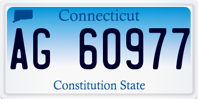 CT license plate AG60977