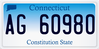 CT license plate AG60980