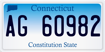 CT license plate AG60982
