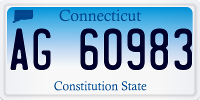 CT license plate AG60983
