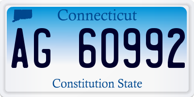 CT license plate AG60992