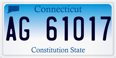 CT license plate AG61017