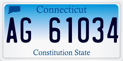 CT license plate AG61034