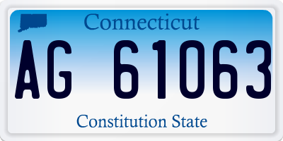 CT license plate AG61063