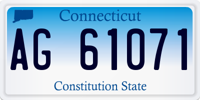 CT license plate AG61071