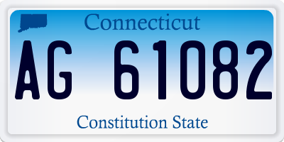 CT license plate AG61082