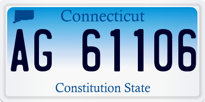 CT license plate AG61106