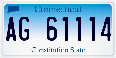 CT license plate AG61114