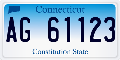 CT license plate AG61123