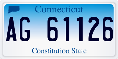 CT license plate AG61126
